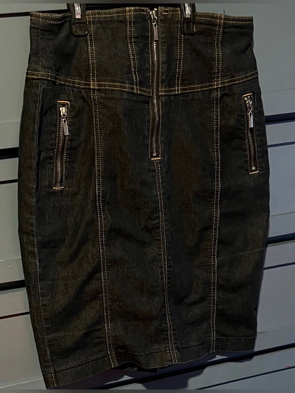 Bisou Bisou By Michelle Bohbot Vintage Women’s Mini Denim Pencil Skirt Size 8